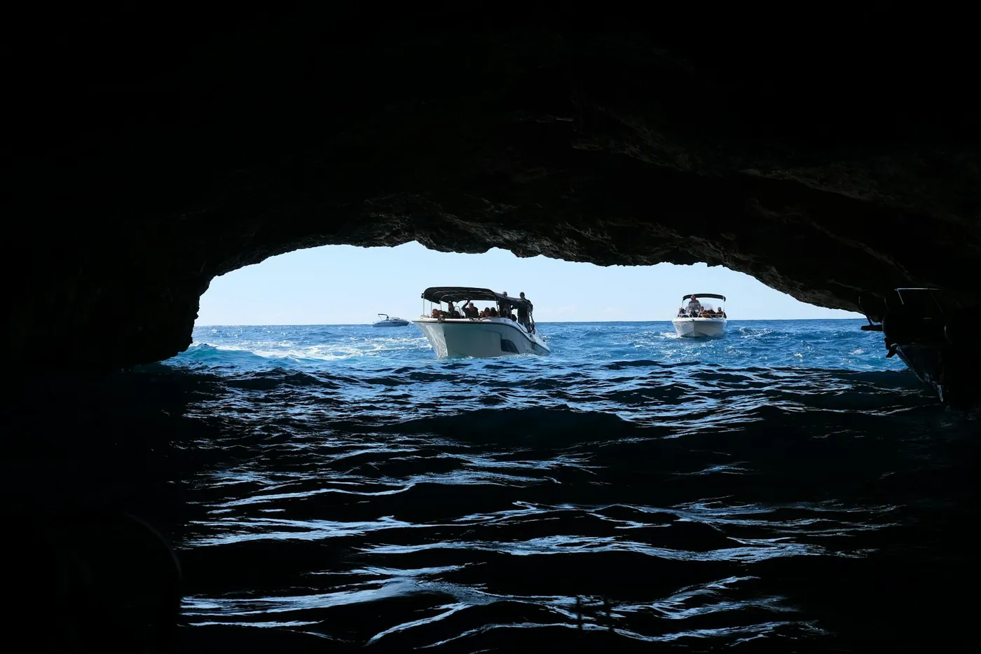 Sea cave with turquoise water