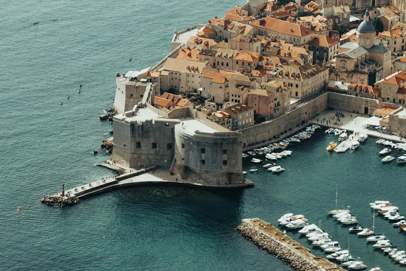 Stone fortress wall overlooking the Adriatic