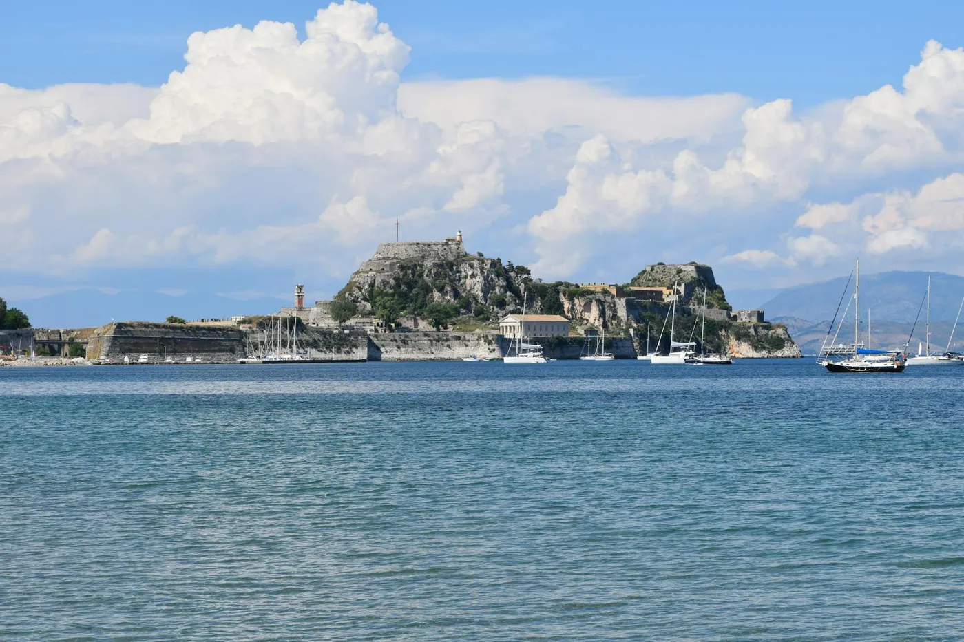 Small fortified island seen from the sea