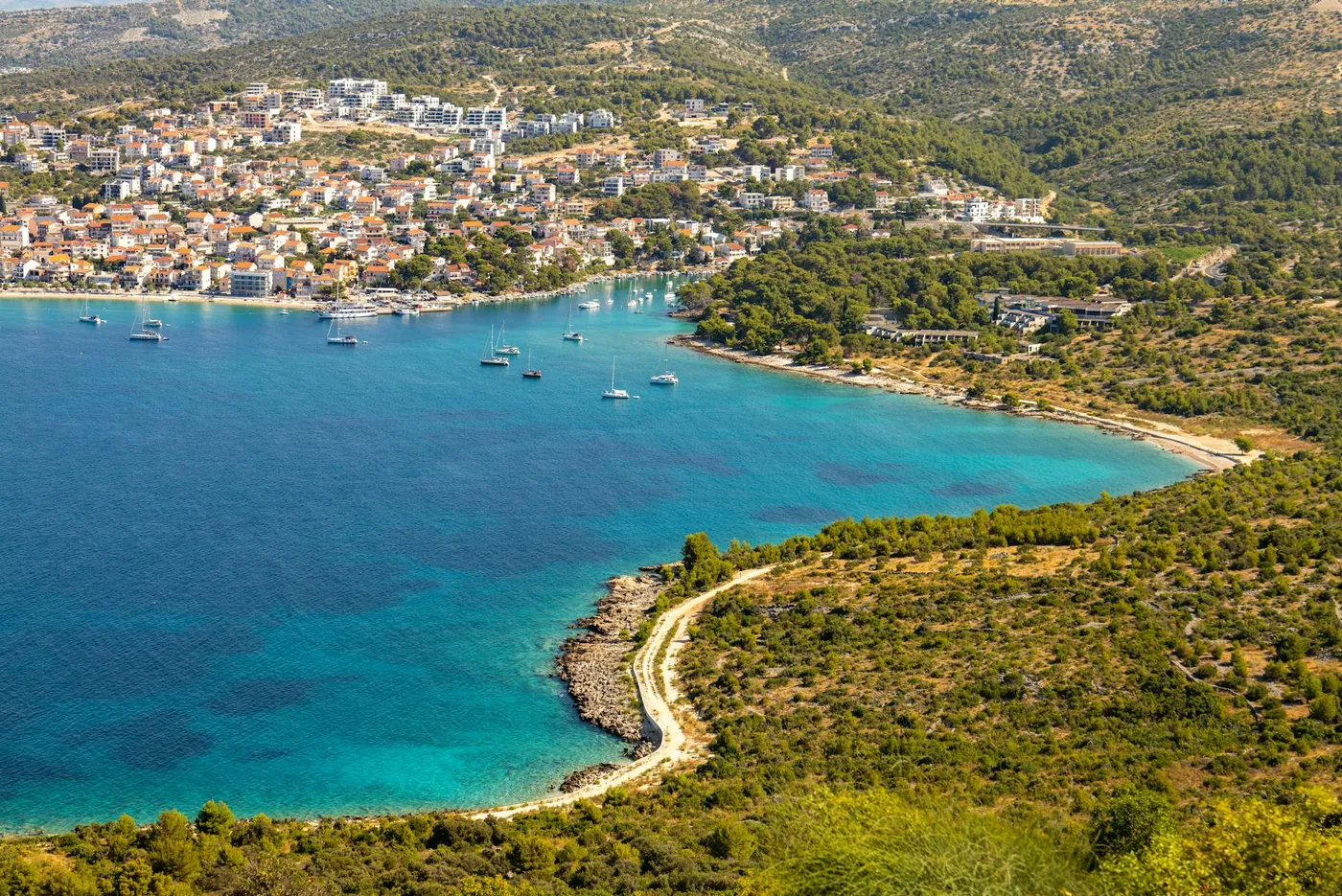 Dalmatian coastline with clear sea