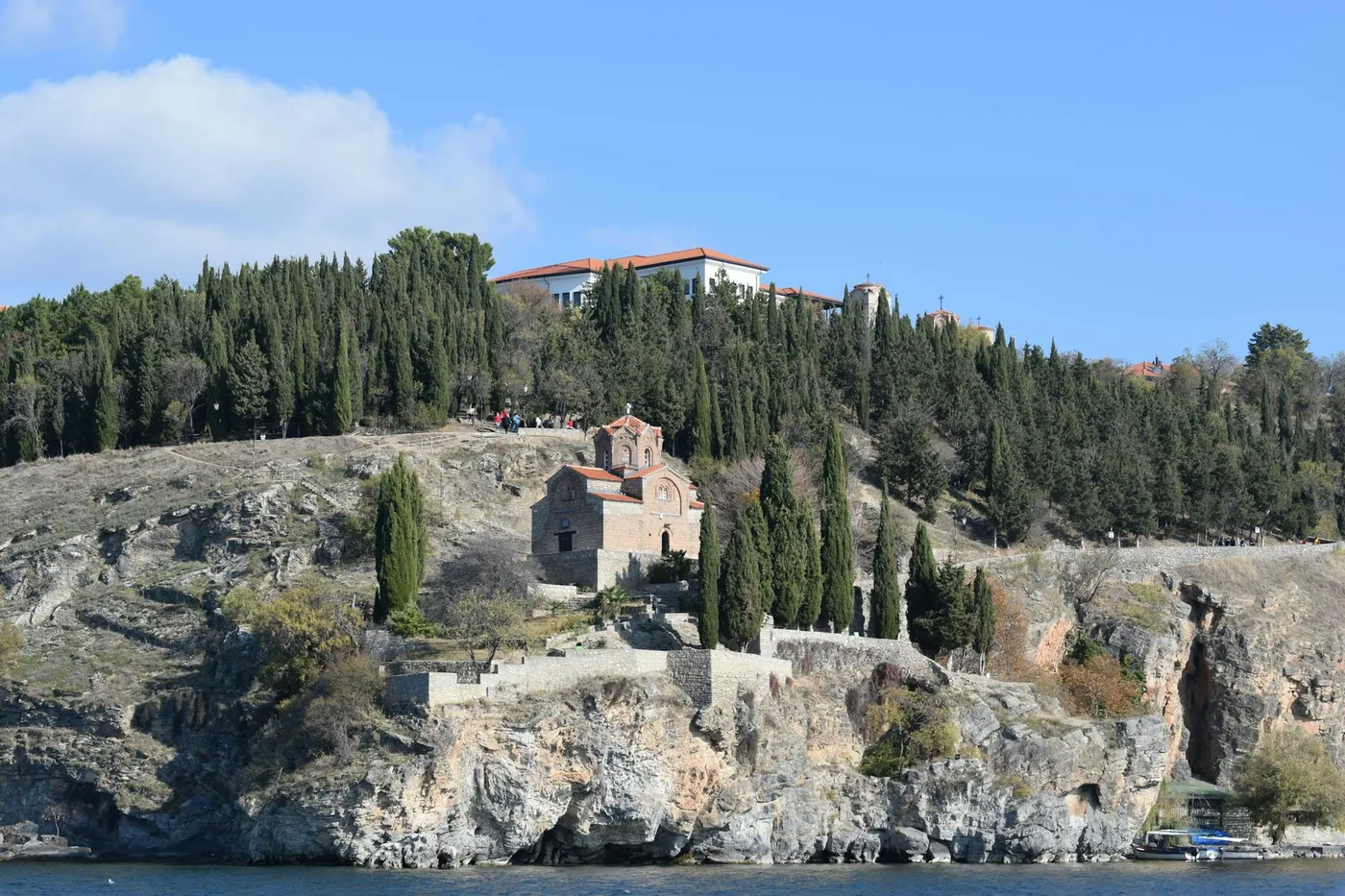 Orthodox monastery church with stone walls